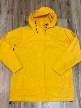 LANDS’ END SQUALL RAIN JACKET COAT SHELL GOLDENROD YELLOW WOMENS SZ SMALL